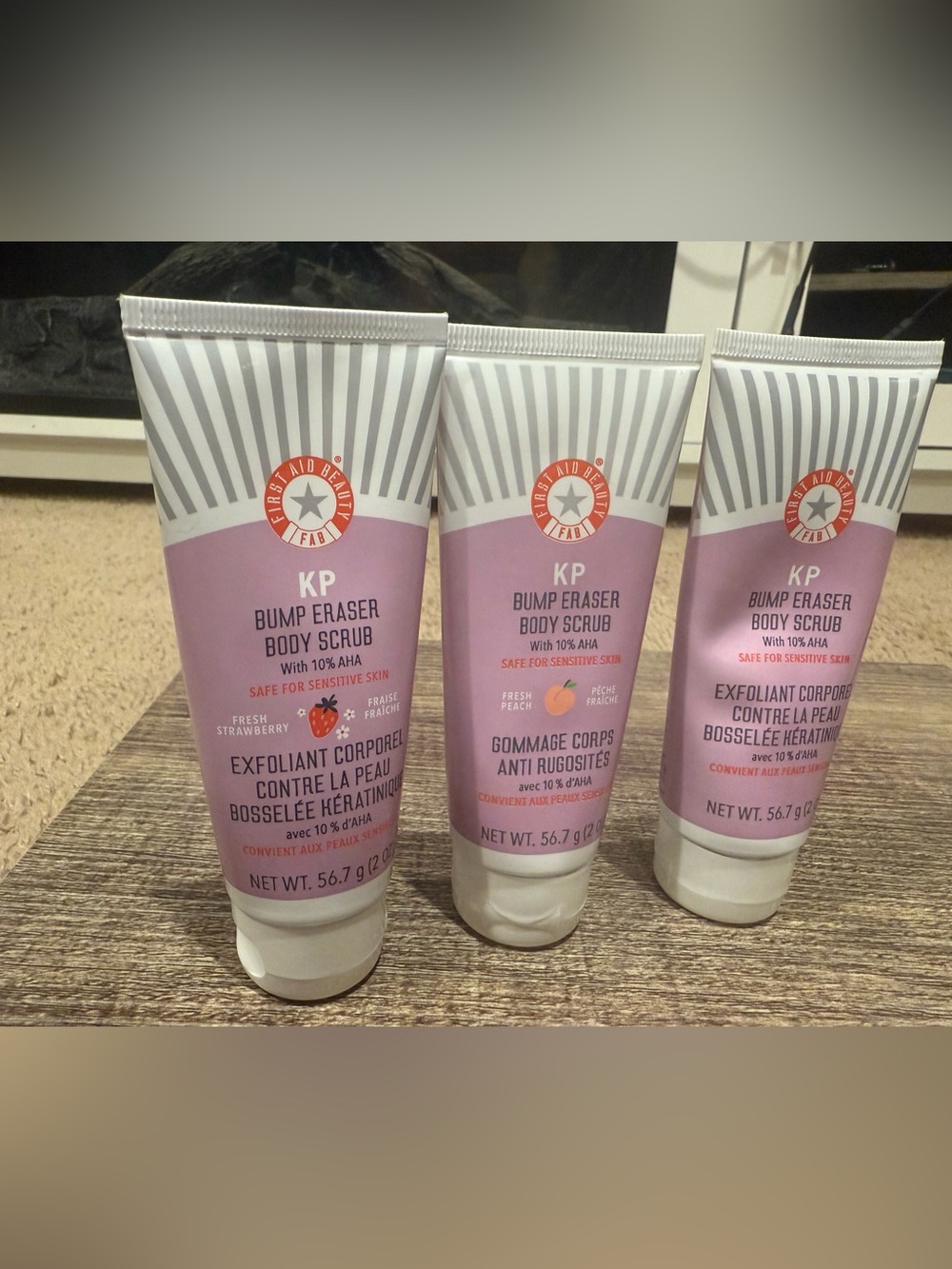 First Aid Beauty KP Bump Eraser Body Scrub with 10% AHA — 3-Pack
